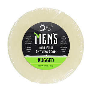 O My Mens Goat Milk Shaving Soap Puck Rugged 5.5Oz (156g)