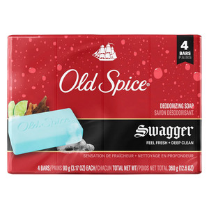 Old Spice Swagger Bar Soap for Cleansing and Deodorizing Skin 3.17Oz (90g) 4Ea