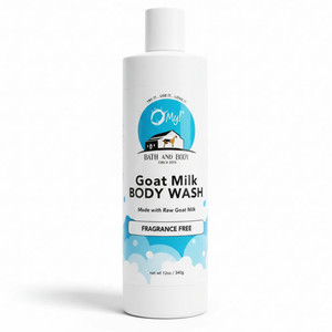 O My Bath and Body Goat Milk Wash for Sensitive Skin Help Transform Dry and Itchy Into Smooth and Silky Fragrance Free 12Oz (340g)