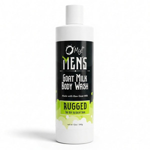O My Bath and Body Goat Milk Body Wash Mens Rugged Parabens Free for All Skin Types 12Oz (340g)