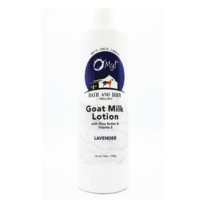 O My Bath and Body Goat Milk Lotion Lavender with Raw Goat Milk Shea Butter and Vitamin E Parabens Free 12Oz (340g)