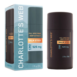 Charlottes Web Hemp Extract Infused Balm Stick CBD Full Spectrum Formulated with Menthol and Peppermint Oil 1.75Oz (50g)