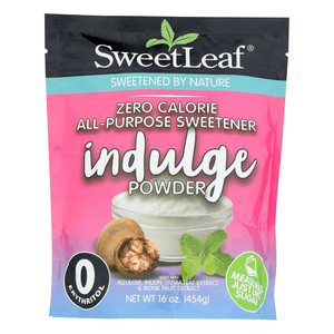 SweetLeaf Indulge Zero Calorie All Purpose Sweetener Powder with Stevia and Monk Fruit Extract 16Oz (454g)