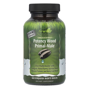 Irwin Naturals Longjack Extract Plus Potency Wood Primal Male Stamina Booster and Hormone Balancer Softgel 60Ea