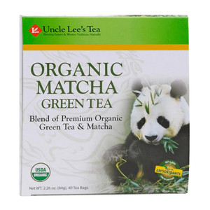 Uncle Lees Premium Organic Matcha Green Tea Bags Rich Antioxidant 40Ea