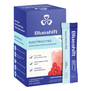 Blueshift Electrolytes Drink Mix Packets Lemon Raspberry Flavor for Rehydration 0.24Oz (6.8g) 10Ea