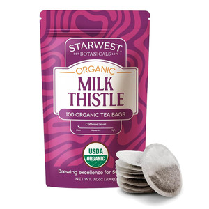 Starwest Botanicals Organic Milk Thistle Tea Bags Caffeine Free 7Oz (200g) 100Ea