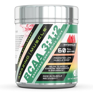 Amazing Muscle BCAA 3:1:2 Promotes Lean Muscle and Muscle Recovery Watermelon 0.94Lb (426g)