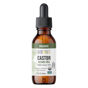 Aura Cacia Organic Castor Hexane-Free Skin Care Oil 1Oz (30ml)