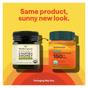 Wedderspoon Organic Raw Manuka Honey 150 Plus MGO Superfood and Natural Wellness Support 8.8Oz (250g)
