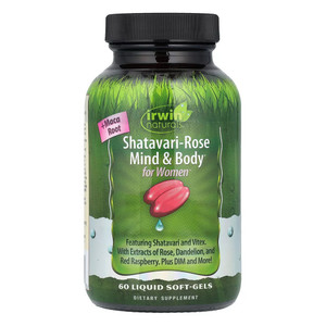 Irwin Naturals Shatavari Rose Mind and Body for Women Liquid Soft Gels Promote Strength and Youthfulness 60Ea
