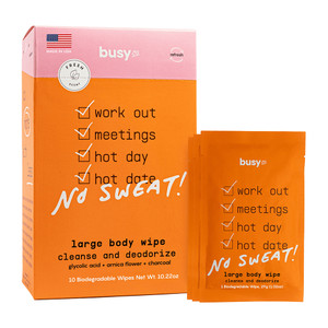 Busy Co Refresh Body Wipes for Cleansing Refreshing and Odor Removal 1.02Oz (29g) 10Ea
