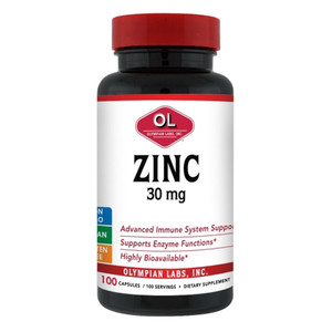 Olympian Labs Zinc 30mg Capsules Support Immune System Proper Enzyme Function 100Ea