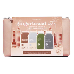 ESW Beauty Gingerbread City Restore and Nourish Facial Sheet Mask Kit 1Ea