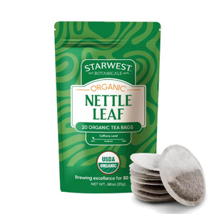 Starwest Botanicals Nettle Leaf Organic Tea Caffeine Free Herbal Tea Bags 20Ea