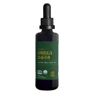 Global Healing Organic Omega 3 6 7 9 Lemon Flavor for Heart Brain Eye and Skin Health 2Oz (59.2ml)