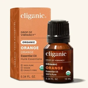 Cliganic Organic Orange Essential Oil Pure Natural for Aromatherapy Diffuser for Boosting Mood and Refresh 0.34Oz (10ml)