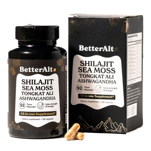 Better Alt Shilajit Sea Moss Capsules Supports Overall Vitality and Hormonal Balance 120Ea