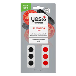 Yes To Tomatoes Zit Zapping Dots Clear Skin with Charcoal to Detoxify Balance Skin Blemish Prone Skin 6Ea