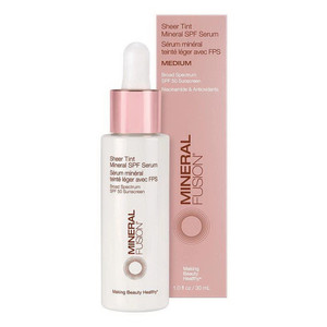 Mineral Fusion Medium Sheer Tint Mineral SPF 50 Serum Leaves Skin Glowing and Protected 1Oz (30ml)