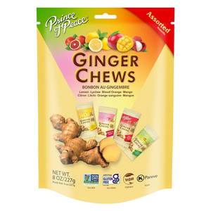 Prince Of Peace Assorted Ginger Chews Digestive Candy 8Oz (227g)