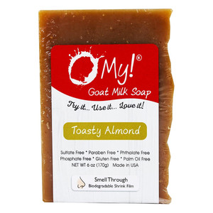 O My! Hand Face and Body Goat Milk Soap Bar Toasty Almond 6Oz (170g)
