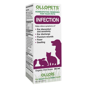OLLOIS Infection Relief Homeopathic Oral Drops for Pets 1Oz (30ml)