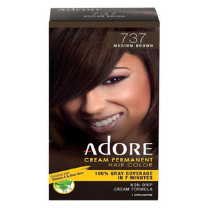 Adore Cream Permanent Hair Color 737 Medium Brown for Gray Coverage 1Ea
