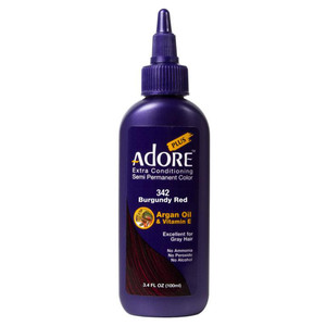 Adore Plus 342 Burgundy Red Extra Conditioning Semi Permanent Hair Color 3.4Oz (100ml)