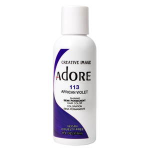 Adore 113 African Violet Shining Semi Permanent Hair Color Ammonia Free 4Oz (118ml)