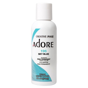 Adore Shining Semi Permanent Hair Color 196 Sky Blue Ammonia Free 4Oz (118ml)