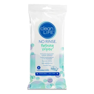CleanLife No Rinse Disposable Bathing Wipes 8Ea