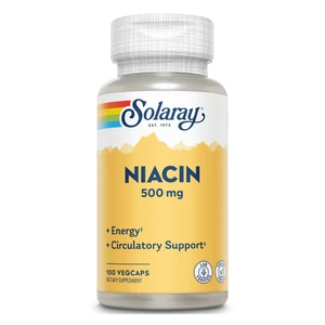 Solaray Niacin 500 mg VegCapsules for Energy and Circulation Support 100Ea