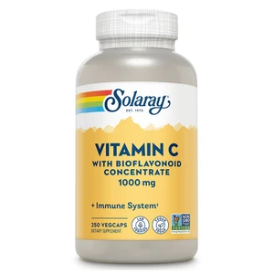 Solaray Vitamin C with Bioflavonoid Concentrate 1000 mg VegCaps for Immune Support 250Ea