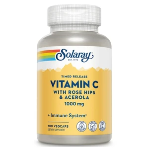 Solaray Vitamin C with Rose Hips and Acerola 1000 mg VegCaps 100Ea