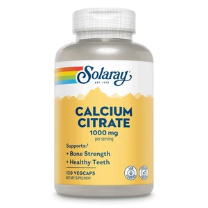 Solaray Calcium Citrate 1000 mg VegCaps for Healthy Teeth and Strong Bone Support 120Ea