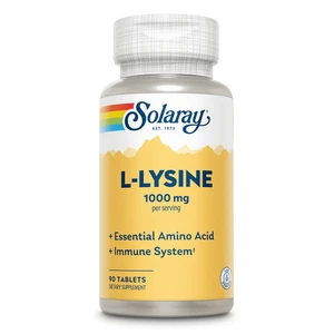 Solaray L Lysine Free Form 1000 mg Tablets for Immune Support 90Ea