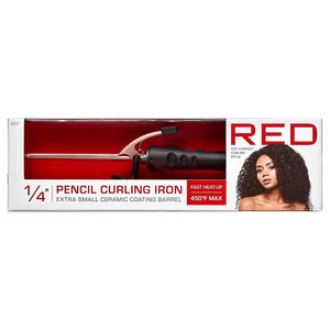 Red By Kiss Curling Iron Pencil 1.25 Inch Extra Small Ceramich Coating Barrel 1Ea