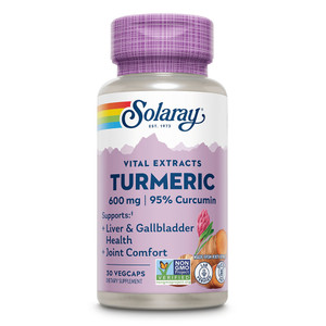 Solaray Turmeric Root Extract 600 mg VegCaps for Joint Health and Comfort Support 30Ea