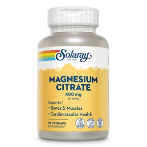 Solaray Magnesium Citrate 400 mg VegCaps for Muscle Bone and Heart Support 90Ea