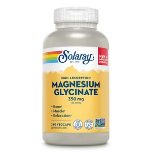 Solaray Magnesium Glycinate 350 mg VegCaps for Muscle Bone and Relaxation Support 240Ea
