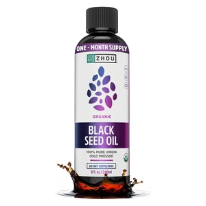 Zhou Nutrition Black Seed Oil Supplement Support Digestion and Immune Health 8Oz (240ml)
