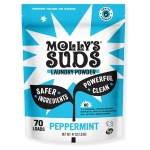 Mollys Suds Laundry Powder Powerfull Clean 70 loads Peppermint 70 Loads 47Oz