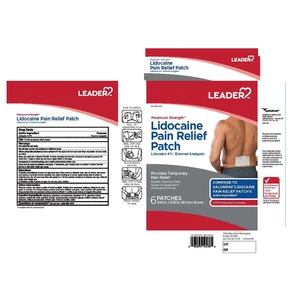 Leader Lidocaine Pain Relief Patch Maximum Strength Flexible Adhesive Patches 6Ea