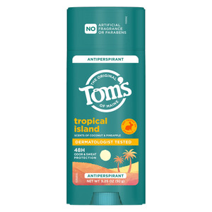 Toms of Maine Tropical Island Antiperspirant for 48 Hour Sweat and Odor Protection 3.25Oz (92g)
