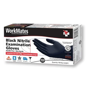 Workmates Nitrile Examination Gloves Black Large Size 100Ea