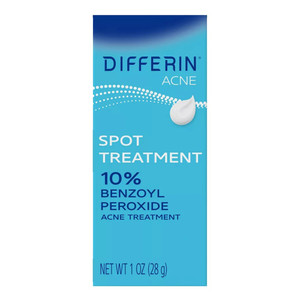 Differin 10 Percent Benzoyl Peroxide Acne Spot Treatment 1Oz (28g)