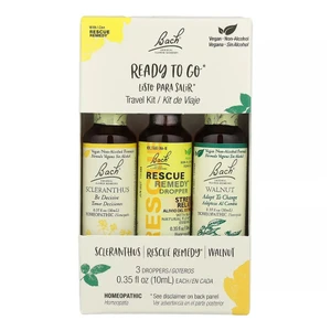 Bach Original Flower Remedies Ready to Go 3 Droppers Travel Kit Relief of Nervous Tension Stay Calm and Ready 1Ea