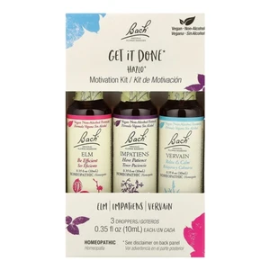 Bach Original Flower Remedies Motivation Kit Get It Done 3 Droppers Relief of Nervous Tension 1Ea
