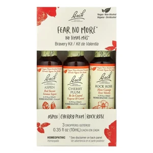 Bach Original Flower Remedies Fear No More 3 Droppers Bravery Kit Non Alcohol Formula Relief Nervous Tension 1Ea